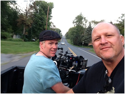 Keith J. Duggan, Putch’s good friend and director of photography (left), and Putch (right) Shooting Some Car to Car 