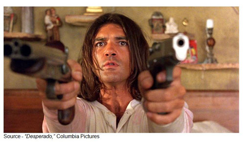 “It was as if he was always walking in a shadow. I mean every step he took towards the light, just when you thought his face was about to be revealed, it wasn't. It was as if the lights dimmed, just for him.” – Buscemi, “Desperado,” Columbia Pictures, 1995