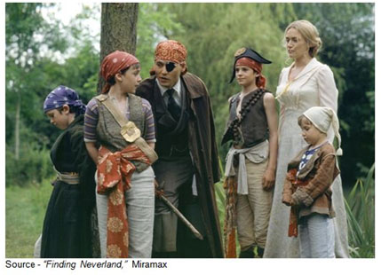 “My name be Nibs the Cutthroat, feared by man and greatly desired by the ladies.” Jack Llewelyn Davies, “Finding Neverland,” Miramax, 2004