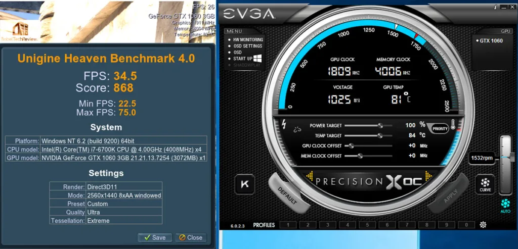PrecisionX OC -stock-wm heaven loop-84C